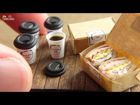Miniature Coffee & sandwich DIY - Petit Palm Video