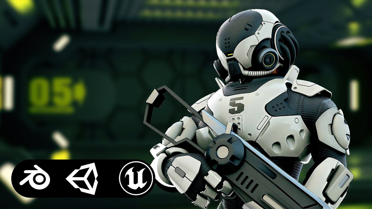 Cyborg Soldier Rx-5 Auto-Rig Pro Rigged For Mixamo Unreal Engine Unity 3D Model