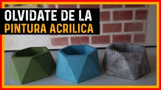 como hacer MACETAS DE YESO DE COLORES / 3 Mezclas diferentes utilizando PIGMENTOS UNIBLOCK