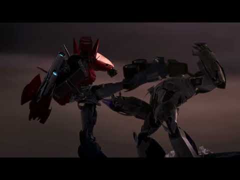 『Transformers Prime』 - Battle on the Volcano // Optimus vs Megatron // Upscaled to 4K 60 FPS