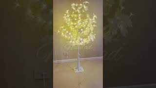 Video de Arbol Arce Blanco con Luces Led Calidas 1.50mts