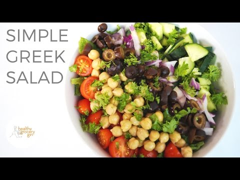 Quick & Easy Greek Salad | Healthy Lunch or Dinner Idea | Healthy Grocery Girl