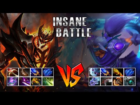 Insane battle Late Game Shadow fiend full items vs Anti mage full items - Godadico Dota