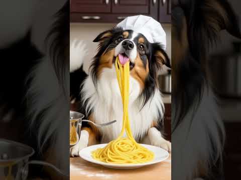 A Dog Eating A Pasta #shorts #viral #tiktok #trending #shortsfeed #cute #ai
