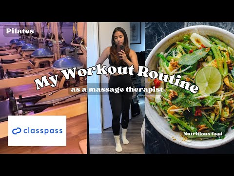 How I Try to Stay Healthy & Fit as a Massage Therapist using ClassPass ⭐️ + what I eat in a day!