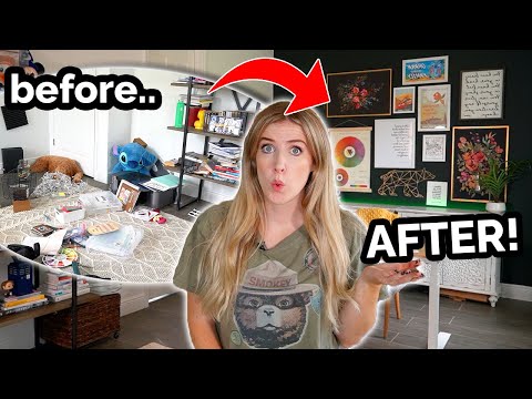 Trying Professional Organizer HACKS In My NEW Art Studio!! | MAKEOVER