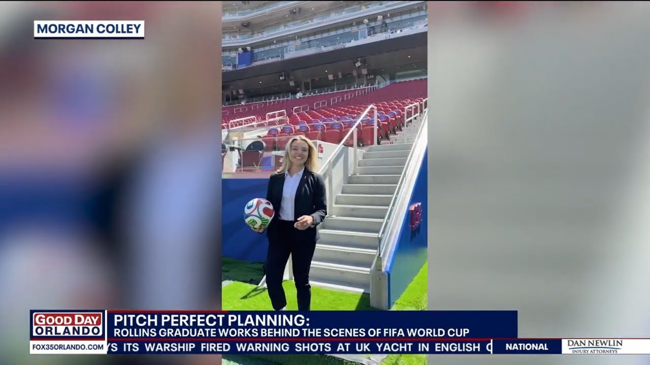 Morgan Colley with soccer field in background