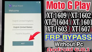 Moto G Play FRP Bypass Android 6.0.1 Without Pc New Method