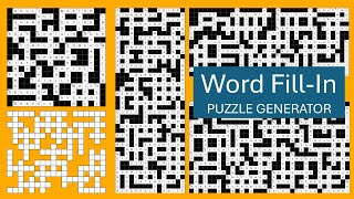 Word Fill-In Puzzle Generator