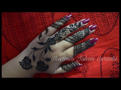 Eid Special Simple Elegant Mehndi For Beginners | Indian Henna Mehndi Design | Sharmin Jahan Suravhi