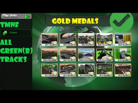 Trackmania Nations Forever Gold Medal On All Green(B) Tracks (solo mode)