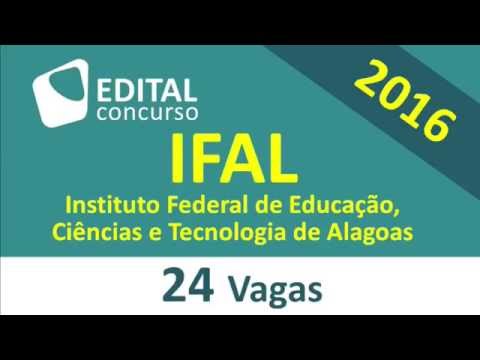 Edital Concurso IFAL 2016 - Instituto Federal Alagoas - AL