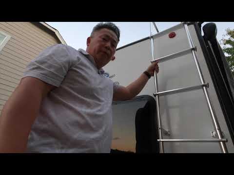 How to install universal exterior rv ladder on a 2018 jayco jay feather 25BH