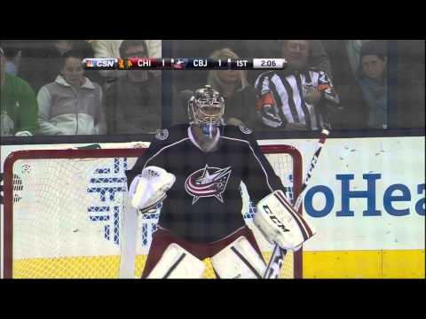 Dave Bolland goal 26 Jan 2013 Chicago Blackhawks vs Columbus Blue Jackets NHL hockey
