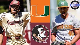 Miami vs #10 Florida State (MULTIPLE EJECTIONS!) | G3 | 2024 College Baseball Highlights