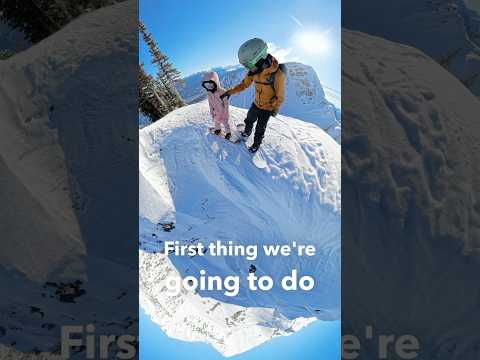 7 year old girl navigates double black diamond no-fall zone!🏂