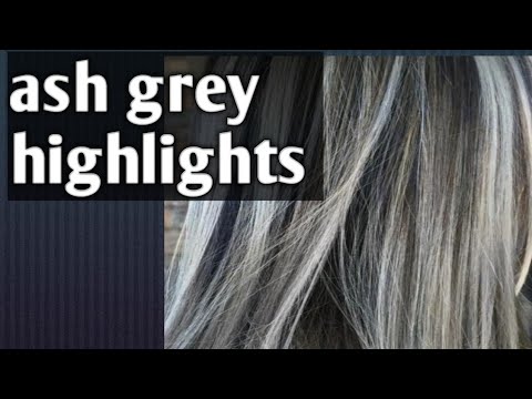 ash grey hair colour highlights on black hair at home...