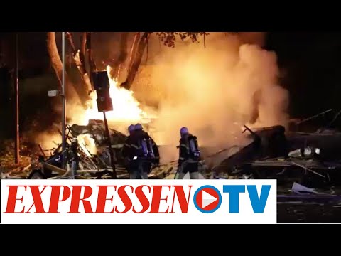 Kraftig explosion i gatukök i Solna