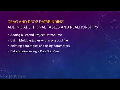 Visual Basic Tutorial 18 - D&D Databinding - Adding Multiple Tables & Parameter Based Filtering