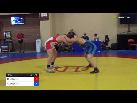 2018 Marine Corps US Open/UWW Junior Freestyle 97 Con Semis - Quinn Miller (CWC) Vs. Jake Boyd (OK