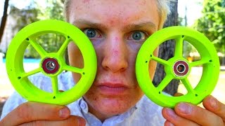NEON YELLOW SCOOTER WHEELS!!!