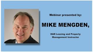 Property Management Webinar: Tenant Representation
