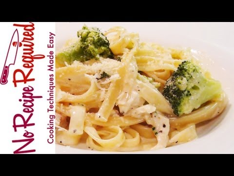 Fettucini (Fettuccine) Alfredo with Chicken & Broccoli - NoRecipeRequired.com