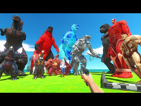 FPS Avatar Rescues King Kong x Titan and Fights Godzilla 2014 Ice - Animal Revolt Battle Simulator