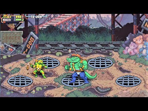 TMNT Shredder's Revenge - Michelangelo Walkthrough Episode 9 & Boss Fight