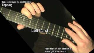Tapping guitar lesson - super easy + TAB! learn to play on electric guitar