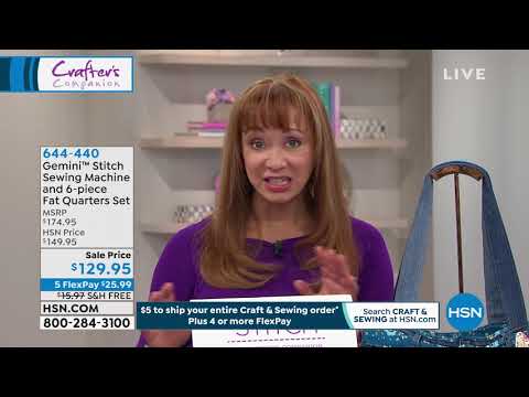 Gemini Stitch Sewing Machine and 6piece Fat Quarters Set