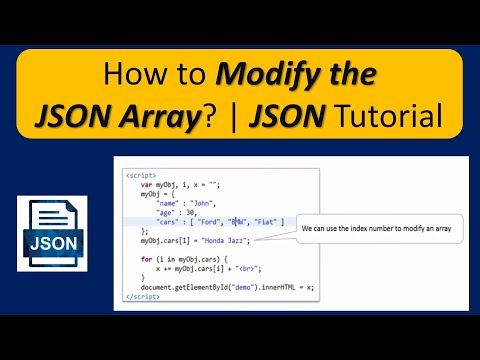 How To Modify The Json Array Json Tutorial