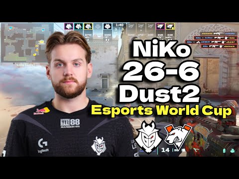 CS2 POV G2 NiKo (26/6) vs Virtus.pro (Dust2) @ Esports World Cup 2024