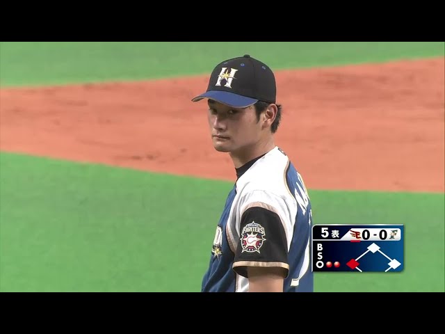 5回表 ファイターズ先発・中村は5回まで無安打ピッチング!! 粘り強い投球でイーグルス打線に得点を許さず!! 2014/6/28 F-E