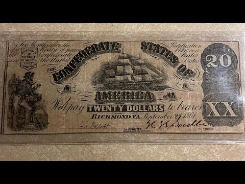 1861 $20 CSA Civil War