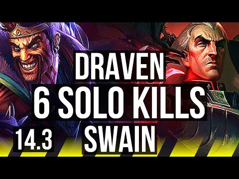 DRAVEN & Pyke vs SWAIN & Senna (ADC) | 6 solo kills, Legendary, 600+ games | NA Master | 14.3