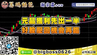 【大戶羅盤籌碼動能】 #謝宗霖0810，元晶獲利先出一半 好股壓回機會再臨 (圖)