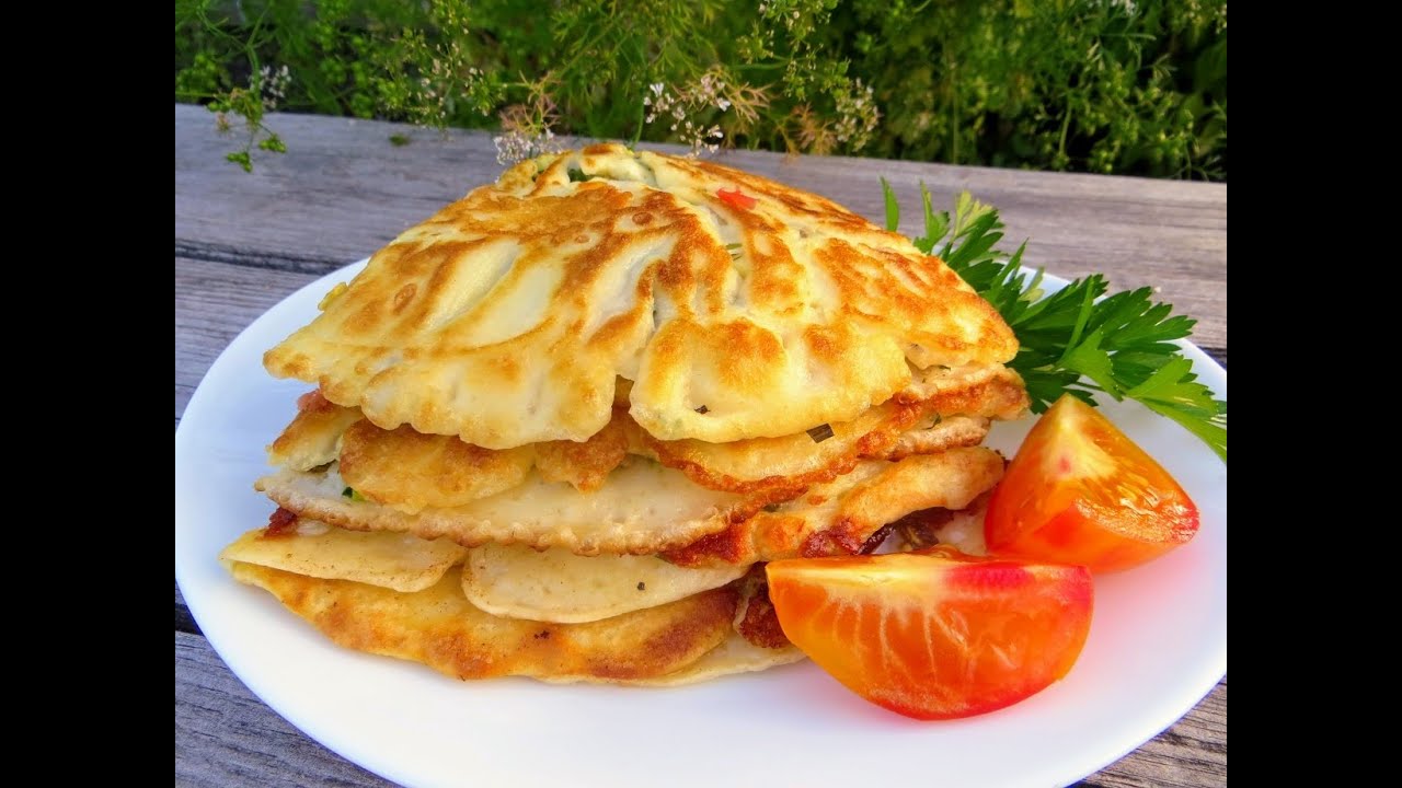 Польский завтрак - Быстро, просто и недорого! Блины с овощами и сыром