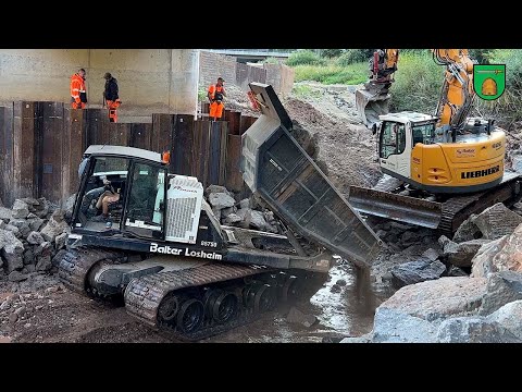 NACH DER FLUT: Instandsetzungsarbeiten an der Eisenbahnbrücke in St. Thomas
