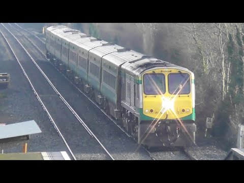 Irish Rail 201 Class Loco 218 and Mark 4 Intercity Train - Monasterevin, Kildare