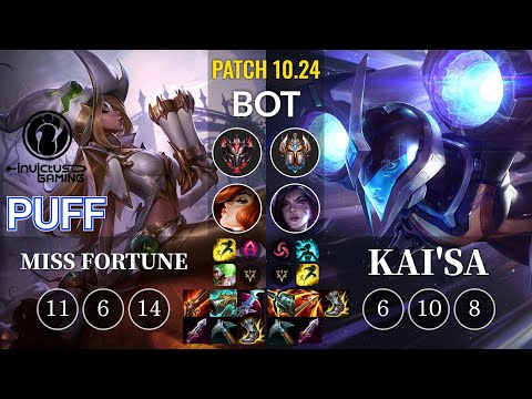 IG Puff Miss Fortune vs Kai'Sa Bot - KR Patch 10.24