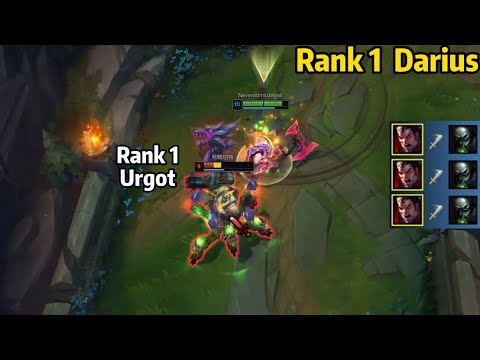 Rank 1 Darius VS Rank 1 Urgot in KR High Elo! *INSANE QUADRA KILL*