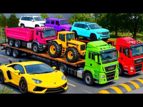 Flatbed Truck McQueen   Transportation with Truck   Pothole vs Car #72   BeamNG Drive