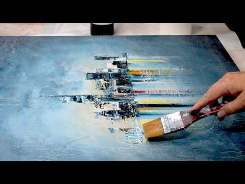 How to Paint a Vibrant Textured CITYSCAPE with Colorful Lights!