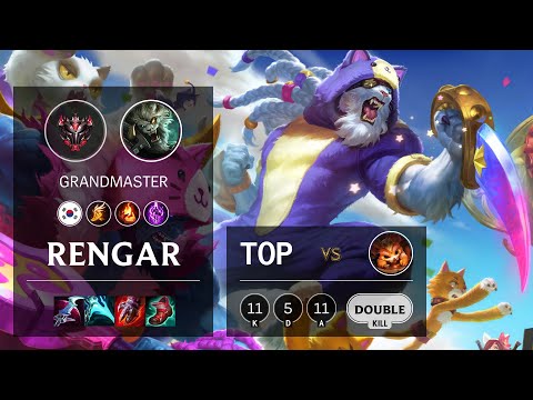 Rengar Top vs Gnar - KR Grandmaster Patch 11.4