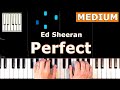 Ed Sheeran - Perfect - Piano Tutorial MEDIUM
