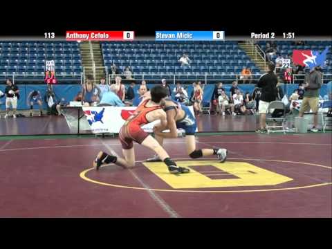 Fargo 2012 113 Round 5: Anthony Cefolo (New Jersey) vs. Stevan Micic (Indiana)