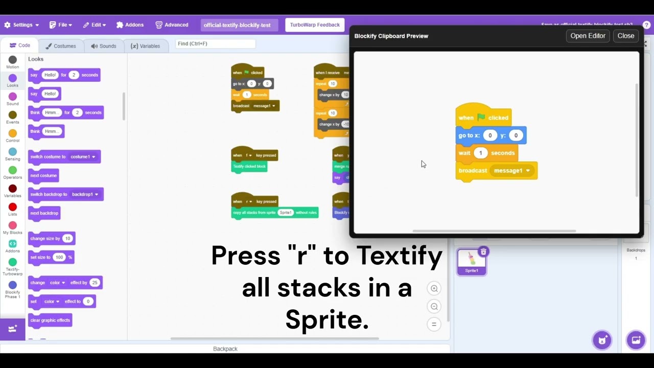 Textify/Blockify Demo
