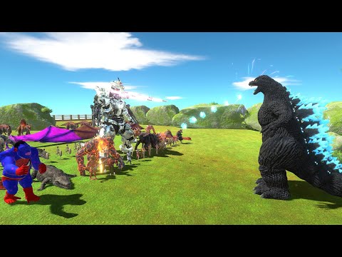 Godzilla (Heisei) VS an Entire ARMY! Who can stand in Front of him? - Animal Revolt Battle Simulator