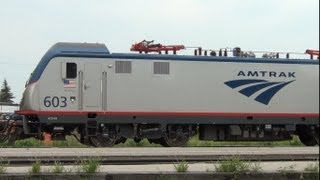 preview picture of video 'Amtrak ACS-64 electric on California Zephyr, Ottumwa, IA 8/12/13'
